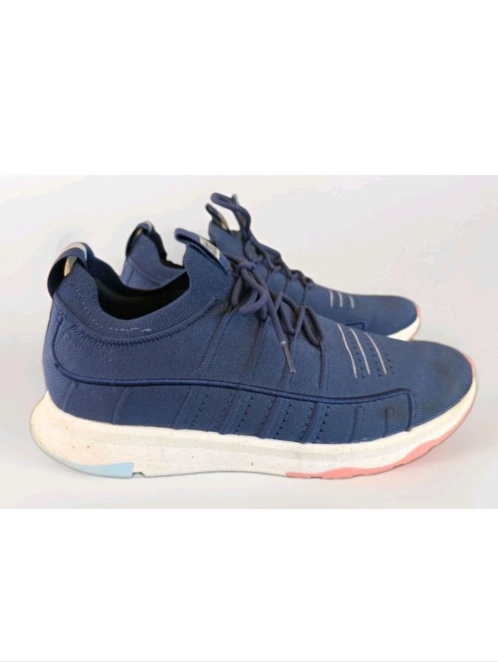 FitFlop Vitamin FFX Knit Sneaker Womens 9 Navy FA3-442 Toe Kick Heel Spring Euc